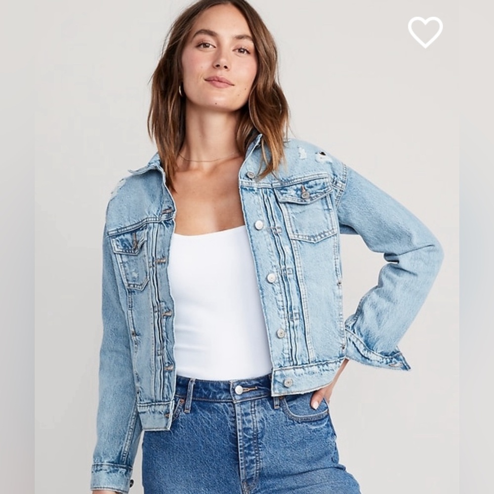 Old Navy Distressed Classic Jean Jacket